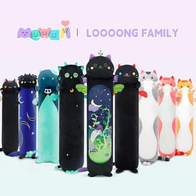 Mewaii Long Cat Plush 5 Sizes, 120% Extra Filling Giant Plushness Kids Body Pillow, Kawaii Cute Black Cat Stuffed Animals Plushies, Big Long Body Pillow Black Cat Plush Gift for Girls 53” - Image 7
