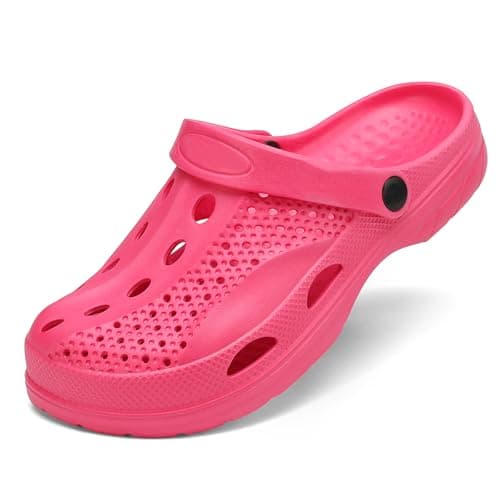SOSOWHLTE Garden Clogs Mens Arch Support Shoe,Women's Mules & Clogs Comfortable Lightweight Sandals Pink Size 9.5 Female,8.5 Male - Image 1
