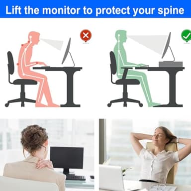 gianotter Desk Organizers and Accessories, Monitor Stand with Drawer and 2 Pen Holder, Desktop Organizer Suitable for Offices and Dormitories (Black) - Image 4