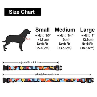 Suredoo Adjustable Dog Collar with Patterns, Ultra Comfy Soft Nylon Breathable Pet Collar for Small Medium Large Dogs (L, Color Block) - Image 4
