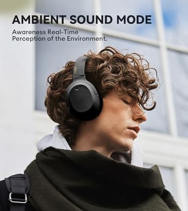 Edifier W820NB Plus Hybrid Active Noise Cancelling Headphones - LDAC Codec - Hi-Res Audio Wireless & Wired - Fast Charge - 49H Playtime - Over Ear Bluetooth V5.2 Headphones- Black - Image 6