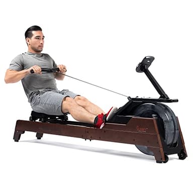Sunny Health & Fitness Elite Wooden Water Rowing Machine with Vertical Tank, Sustainable Rubberwood & Exclusive SunnyFit® App Enhanced Bluetooth Connectivity – SF-RW522075 - Image 1