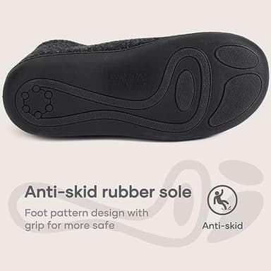 ULTRAIDEAS Women's Indoor Loafer House Slippers with Memory Foam, Ladies Warm Closed Back House Shoes with Non-Slip Outdoor Rubber Sole(Black,size 10) - Image 4