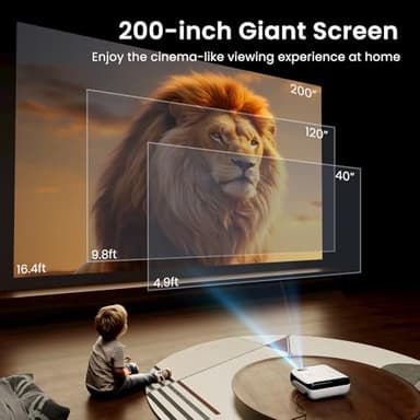 HAPPRUN Native 1080P Bluetooth Projector, Full HD Portable Outdoor Movie Projector with Built-in Speaker, Compatible with Smartphone, HDMI, USB, AV, Fire Stick, PS5 for Home, Bedroom, Outdoor Use - Image 6