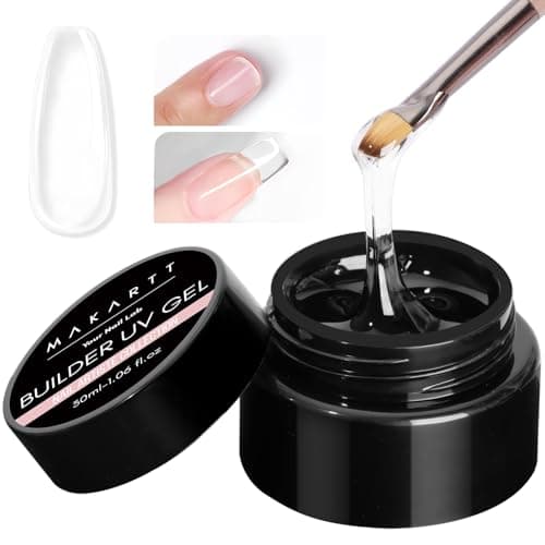 Makartt Clear Gel Builder: Nail Extension, Strong, Self-Levelling, Long Lasting for Strengthener Sculpture Broken Nails Repair Protection, UV LED Lamp Cure Required, Home Salon DIY Manicure 1.06 oz - Image 1