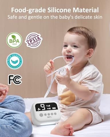 HEYVALUE Nasal Aspirator for Baby, Hospital Grade Nose Sucker with 9 Levels Suction, Night Light and Nursery Rhyme Soothing Function, Electric Nose Suction for Baby with Food-Grade Silicone Tips - Image 5