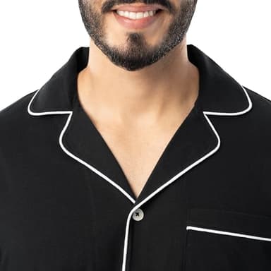 Fruit of the Loom Men's Jersey Knit Pajama Sleep Set, Black, Medium - Image 5