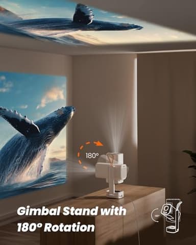Yaber T1 Pro Mini Projector with WiFi and Bluetooth, Dolby Audio & Turbo Sonic Bass, Auto Focus & Keystone, Native 1080 FHD with HDR10, Portable Projector for Outdoor Indoor Use - Image 3