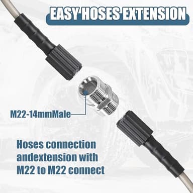 SITIMIMIL Pressure Washer Quick Connect Kit(9PCS),M22 14mm to 3/8" Quick Disconnect,3/4" to Quick Release Pressure Washer Accessories,Stainless Steel Adapter Set for Power Washer - Image 6