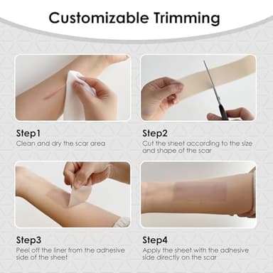 SWturK Silicone Scar Sheets,Silicone Scar Tape for Removal Treatment,Medical Grade Scar Tape for Surgical Scars,C-Section,Tummy Tuck,Scar Removal Away(1.6" x 60" Roll - 1.5M) Keloid Bump Removal,1PC - Image 6