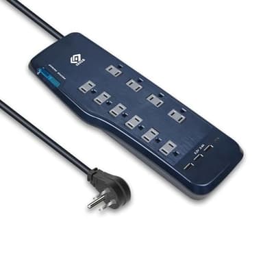 OSKOS Surge Protector Power Strip, 10 Outlets, Four USB 3.4A Ports (3A+1C), 6FT Extension Cord, 3540 Joules, 15A/1800W,Wall Mountable, UL Listed - Image 4