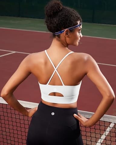 RUNNING GIRL Sports Bras for Women,High Impact Criss-Cross Back Crop Tops Padded Workout Sports Bra High Support(WX3028 White XL) - Image 4