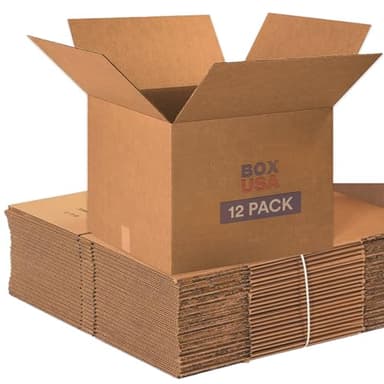 BOX USA Moving Boxes Large 20"L x 20"W x 15"H 12-Pack - Corrugated Cardboard Box for Shipping, Mailing, Packing, Packaging and Storage - Image 1