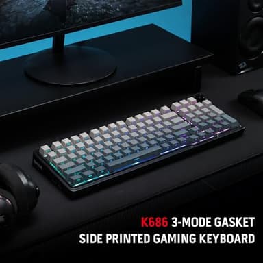 Redragon K686 PRO 98 Keys Wireless Gasket RGB Gaming Keyboard, 3-Mode PBT Mechanical Keyboard w/Hot-Swap South-Facing RGB Socket, Dedicated Knob Control & 5-Layer Noise Dampening, Gradient PBT Keycaps - Image 7
