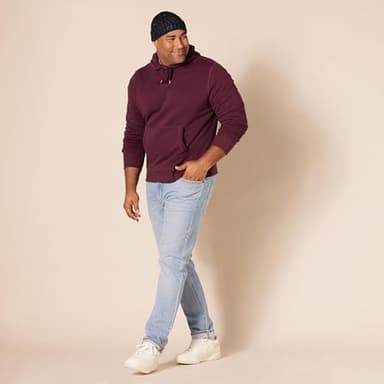 Amazon Essentials Men's Pullover Sweatshirt Hoodie, Big & Tall Options Available, Burgundy, X-Large - Image 8
