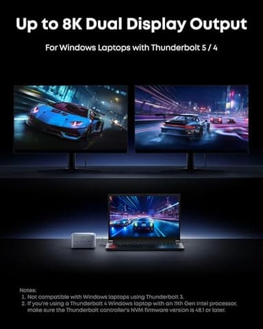 Anker Prime TB5 Docking Station, 14-in-1 Thunderbolt 5 Dock with 120Gbps Max Transfer, Thunderbolt Dock with 140W Max Charging, Cooling System, Ambient Lighting, Up to 8K for TBT 5/4 Laptops - Image 5