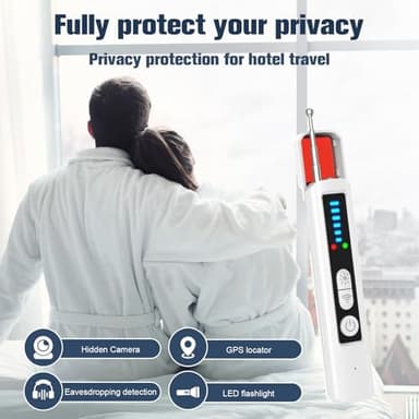 Hidden Camera Detectors, Portable Camera Detectors, Bug Detector Rf Wireless Signal Scanner, GPS Tracker Detector for Home, Hotel, Travel, Office, Bathroom, 6 Levels Sensitivity - Image 4