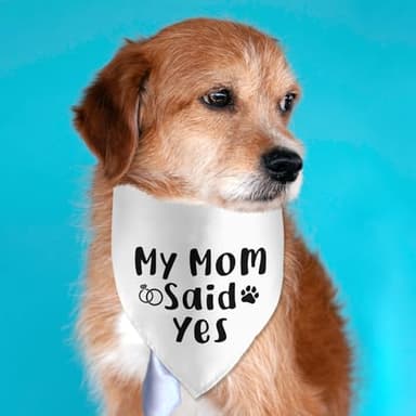 My Mom Said Yes Wedding Engagement Valentine's Dog Bandana Pet Scarf Bibs Accessories for Dog Wedding Bandana Gift for Dog Lover Wedding Photo Props Accessories - Image 5