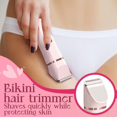 Bikini Trimmer for Women - Painless Electric Razors for Silk Skin,Cordless Body Shaver for Trip,Replaceable Lady Facial Razor, IPX7 Waterproof&Easy Cleaning, Ceramic Blade, USB Charge Dock Pink - Image 4