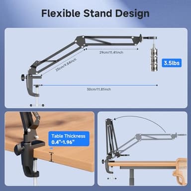 Aikokkl Digital Microscope 1000X 5 Screen, Professional Soldering Microscope Flex Stand, 1080P Type-C Electronics Repair, 8 LED Ring Light, 32GB SD - Image 5