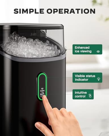 Nugget Ice Maker Countertop, Pebble Ice Maker with Soft Chewable Ice, One-Click Operation Ice Machine with Self-Cleaning, 33lbs/24H for Home,Kitchen,Office - Image 4