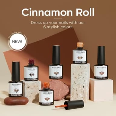 Modelones Gel Nail Polish Set, 6 Fall Colors 2025 Nude Brown Gel Polish Glitter Pearl Shimmer Cinnamon Tawny Orange Cherry Mocha Nail Polish All Skin Tones Soak OFF LED Halloween Nail Art Kit DIY Gift - Image 8