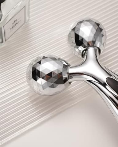 Stainless Steel Gua Sha & Silver Plated Plastic Face Roller Set, Facial Massage Tools, Facial Tool for Face Sculpting - Image 3