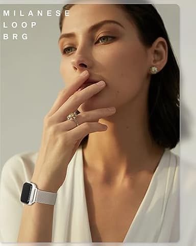 Original Stainless Steel Loop for Apple Watch Band 38mm 40mm 41mm 42mm 44mm 45mm 49mm, Magnetic Clasp Replacement Bands for iwatch Series Ultra SE 8 7 6 5 4 3 2 1, Women & Men Watch Strap for Apple - Image 9