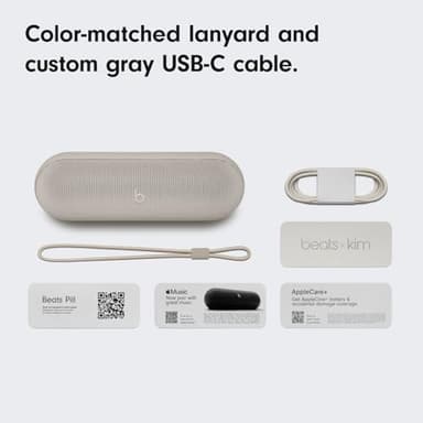 Beats Pill x Kim Kardashian - Wireless Bluetooth Speaker and Portable Charger via USB-C - Up to 24 Hours Battery Life, IP67 Water Resistant, Apple & Android Compatible, Built-in Mic – Light Gray - Image 7