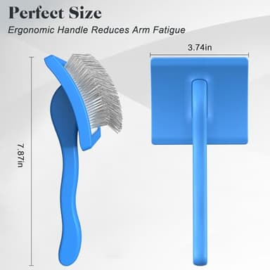 2PCS Slicker Brush for Dogs & Pet Comb,Professional Dog Grooming Brush (Goldendoodles,Poodles,Labradoodles) with Extra Long Pins to Effectively Remove Tangles, Knots and Mats (Blue Large) - Image 6