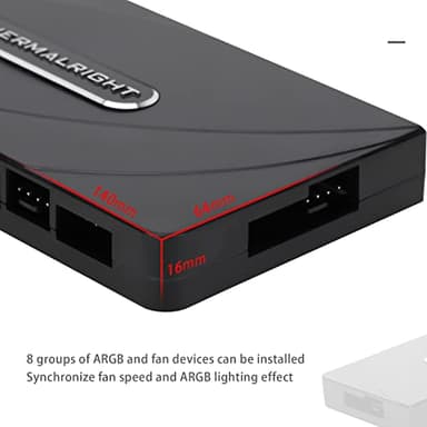 Thermalright Fan and ARGB HUB×8 Hub Controller Support 8 Groups of Fans,3Pin PC ARGB Fan Controller,PWM Fan Hub,SATA Power Cord Direct Input(12V 4pin RGB is not Supported),SATA Cable not Included - Image 4