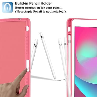 Supveco Case for iPad 9th/8th/7th Generation 10.2 inch (2021/2020/2019 Model) with Pencil Holder, Premium Folio Stand Case with Auto Wake/Sleep,Soft TPU Back Shell Cover for iPad 10.2 Inch-Watermelon - Image 3