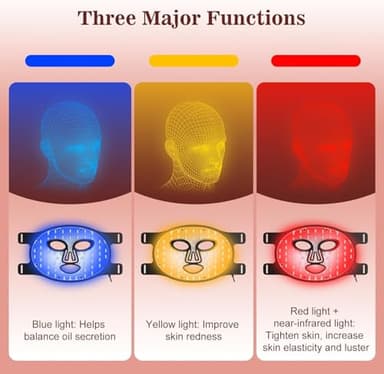 Red Light Therapy for Face, 3 Modes Portable Led Face Mask Light Therapy with Remote, Near-Infrared 850 Red Light Mask with Timing Function, Led Light Therapy at Home 180 LED Beads - Image 8