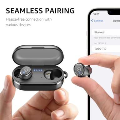 TOZO T10 Wireless Earbuds Bluetooth 5.3 Headphones, App Customize EQ, Ergonomic Design, 55H Playtime, Wireless Charging Case, IPX8 Waterproof Sound in-Ear Headset, 2025 New Version - Image 8