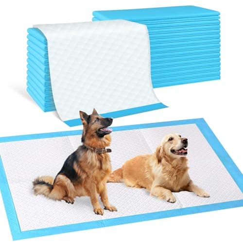 SUPRONLOVE Pee Pads for Dogs & Cats, Extra Large 36"X51", 40 Count, Blue, Polymer, Polyethylene (PE), Fluff Pulp, 6 Layers, Disposable Pet Training Pads - Image 1