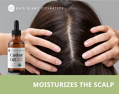 Kate Blanc Cosmetics Castor Oil Organic for Hair, Lashes, Face (2oz), 100% Pure, Cold Pressed, Hexane Free. Eyelash Serum for Thicker-Looking Eyelashes & Eyebrows - Image 5