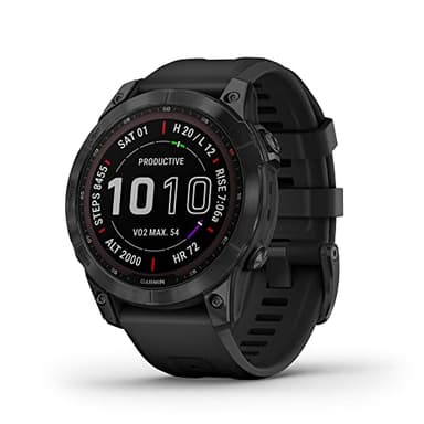 Garmin 010-02540-34 fenix 7 Sapphire Solar, adventure smartwatch, Solar Charging Capabilities, rugged outdoor GPS watch, touchscreen, health and wellness features, Black DLC Titanium with Black Band - Image 4