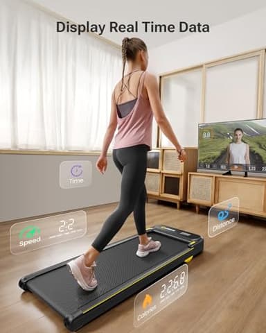UREVO Walking Pad, Under Desk Treadmill for Home Office, Portable Desk Treadmill with Double Shock Absorption Remote Control LED Display, 265 Lb Capacity - Image 7