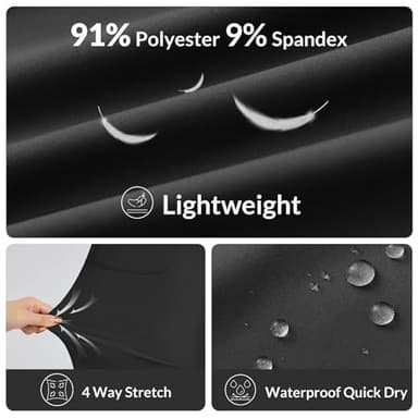 baleaf Women's Hiking Pants Capri Wide Leg Lightweight Pants Plus Size UPF50+ Quick Dry Casual Sweatpants Walking Black L - Image 4