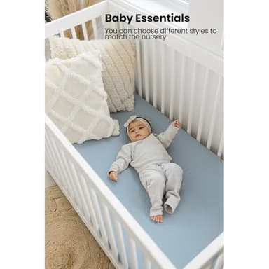 Konssy Muslin Crib Sheets for Boys, Soft Cotton Neutral Baby Sheets for Standard Crib Mattress 2 Pack, 52"x28" (Star,Blue) - Image 3