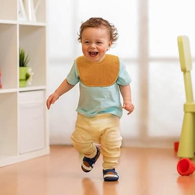 POIKSHARK 6-Pack Muslin Baby Bibs for Unisex Boys Girls, Solid Colors, Soft Cotton Baby Drool Bibs, Drooling and Teething Bibs for Infant, Newborn - Neutral - Image 5