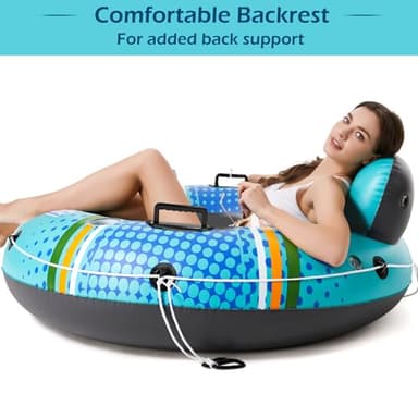 Jasonwell Inflatable River Tube Float - Heavy Duty River Float Pool Floats Lake Premium Water Tubes for Floating Recreational River Raft Lounge Floaties with 2 Cup Holders for Adult - Image 4