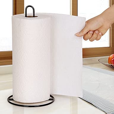 Paper Towel Holder Countertop, OBODING, Kitchen Paper Towel Stand Holder for Kitchen Organization and Storage, Paper Towel Holders for Standard and Large Size Rolls (Black) - Image 4