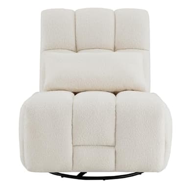 Watson & Whitely Oversized Power Recliner Chair for Adults, Swivel Rocker Recliner Chair with Lumbar Support, Ultra-Comfy Glider Recliner for Living Room Theater Seating Single Sofa, Cream - Image 8