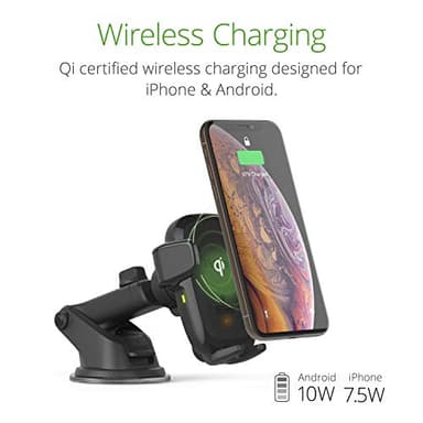 iOttie Auto Sense Qi Wireless Car Charger - Automatic Clamping Dashboard Phone Mount with Wireless Charging for Google Pixel, iPhone, Samsung Galaxy, Huawei, LG, and other Smartphones. - Image 3