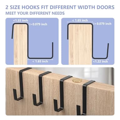 FENTEC 1 Pack 8 Shelves Over The Door Shoe Organizer, 68" Exlarge Deep Pockets Hanging Shoe Organizer, Shoe Rack for Closet, Shoe Holder for Boots,Over Door Organizer in Home, RV, Dorm, Black - Image 8
