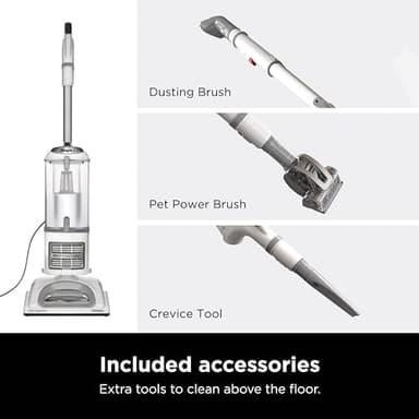 Shark | Upright Vacuum Cleaner | Navigator Lift-Away | Swivel Steering | HEPA Filter | Vacuum for Pet Hair | Crevice Tool & Dusting Brush Included | For Carpets & Hard Floors | White/Silver | NV356E - Image 8