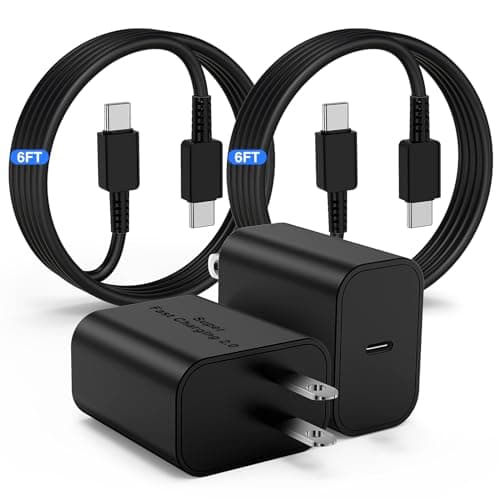 45W USB-C Charger for Samsung Charger Super Fast Charging, Type C Charging Block &6FT USBC Android Phone Cable Cord 2Pack for Galaxy S25 Ultra/S25 S24 S23 S22 S21 S20 S10 Ultra/Plus,Galaxy Tab S9 S8 - Image 1