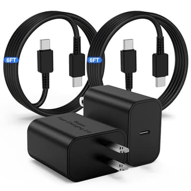 45W USB-C Charger for Samsung Charger Super Fast Charging, Type C Charging Block &6FT USBC Android Phone Cable Cord 2Pack for Galaxy S25 Ultra/S25 S24 S23 S22 S21 S20 S10 Ultra/Plus,Galaxy Tab S9 S8 - Image 1