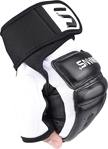 SAWANS Punch Bag Boxing Gloves Karate Mitts MMA Body Combat Taekwondo Training Martial Art Fighting Grappling Muay Thai (L, Black) - Image 7